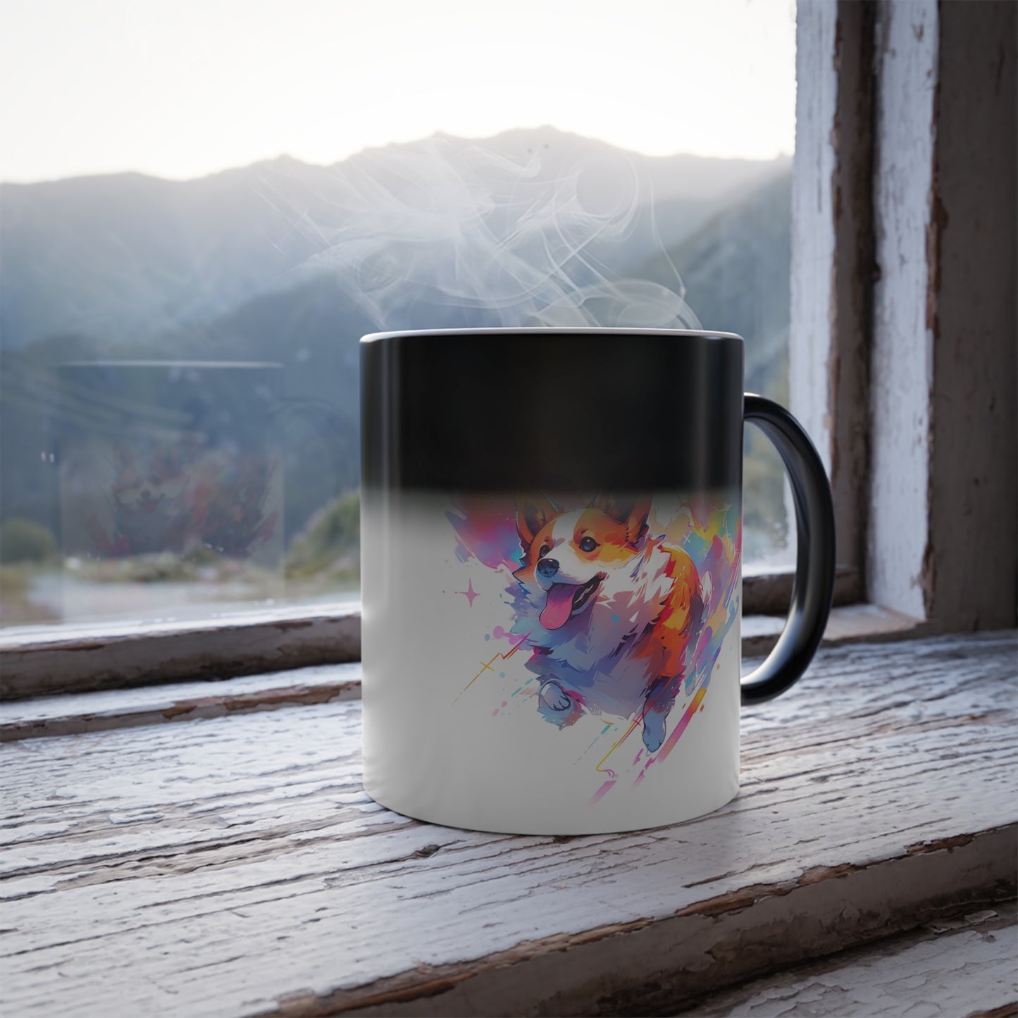 Corgi Art | Color Morphing Mug, 11oz