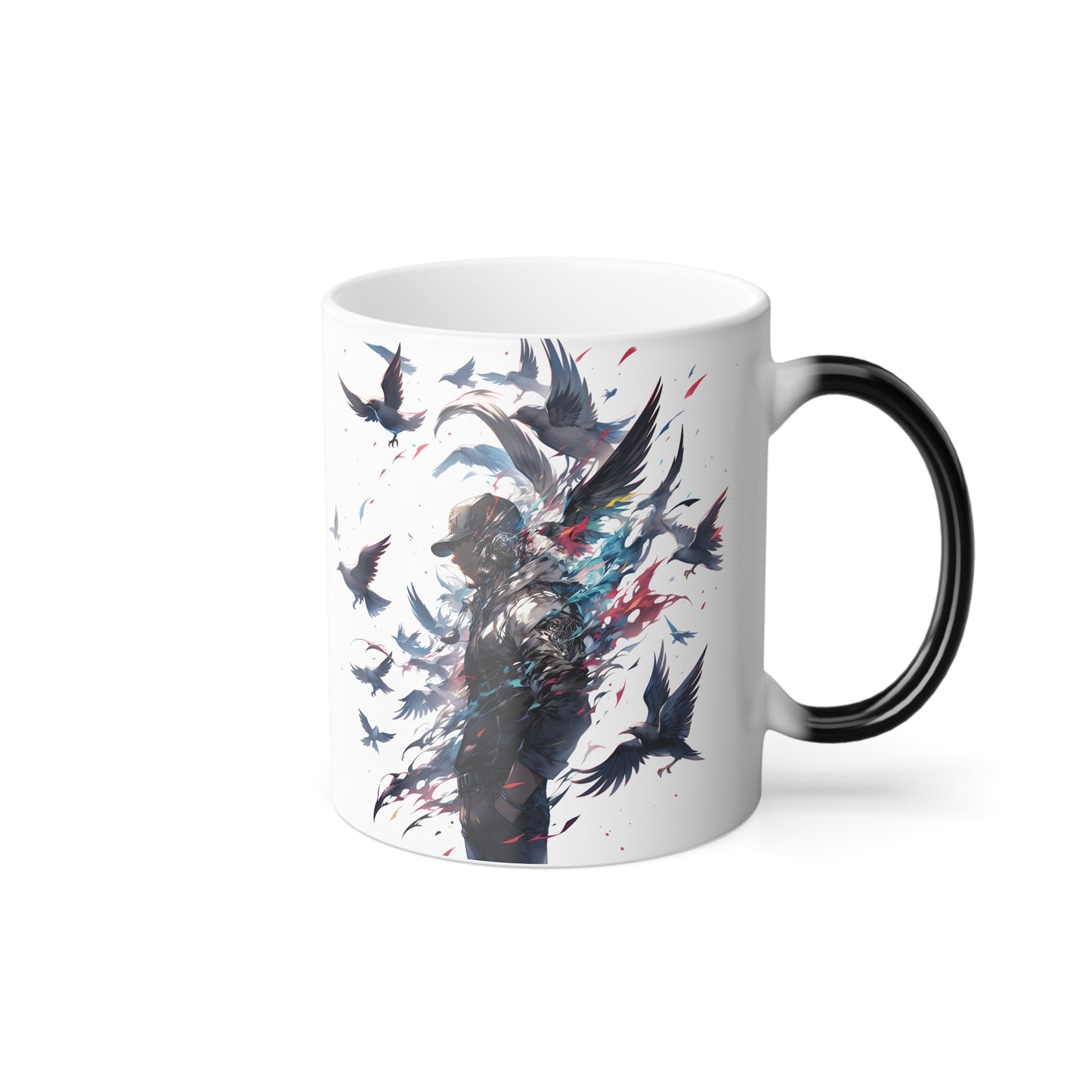 Birds On Flames Concept | Color Morphing Mug, 11oz