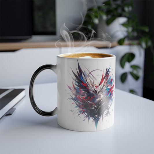 Diseño de concepto de plumas de Phoenix | Taza que cambia de color, 11 oz