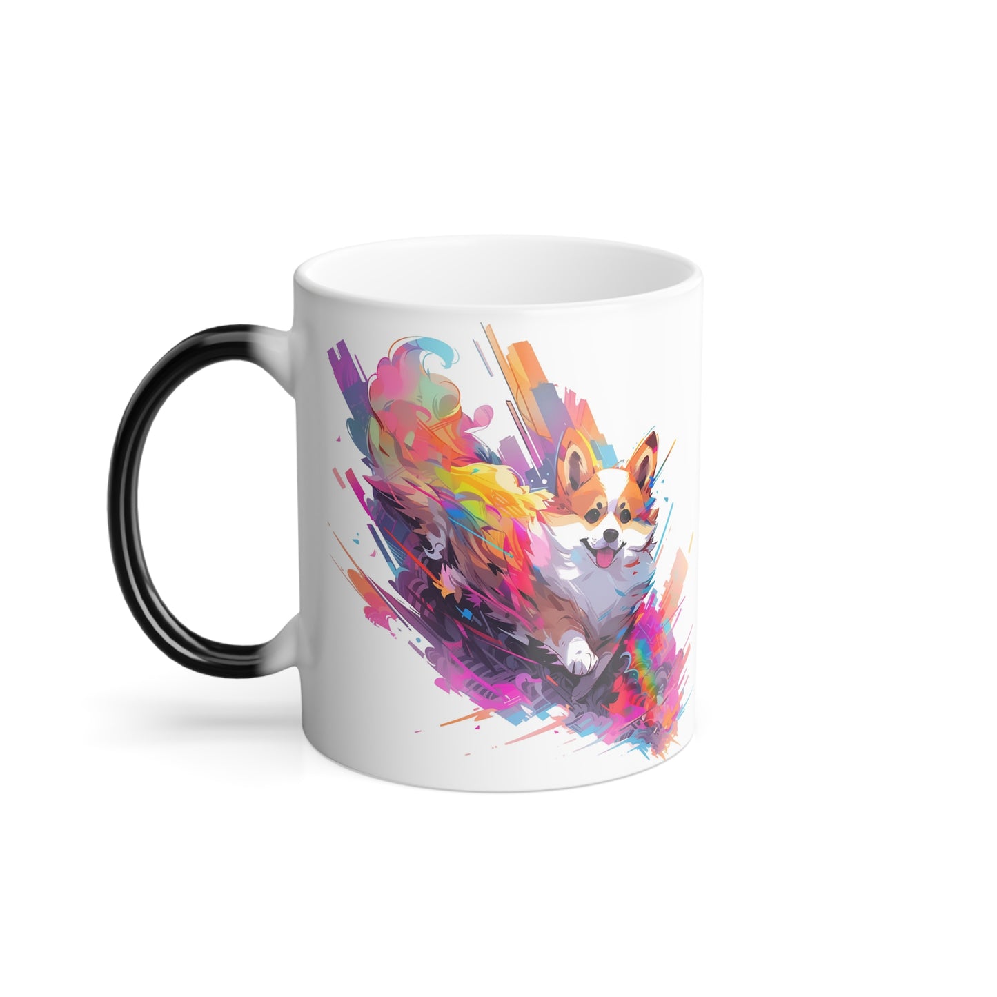 Arte Corgi | Taza que cambia de color, 11 oz