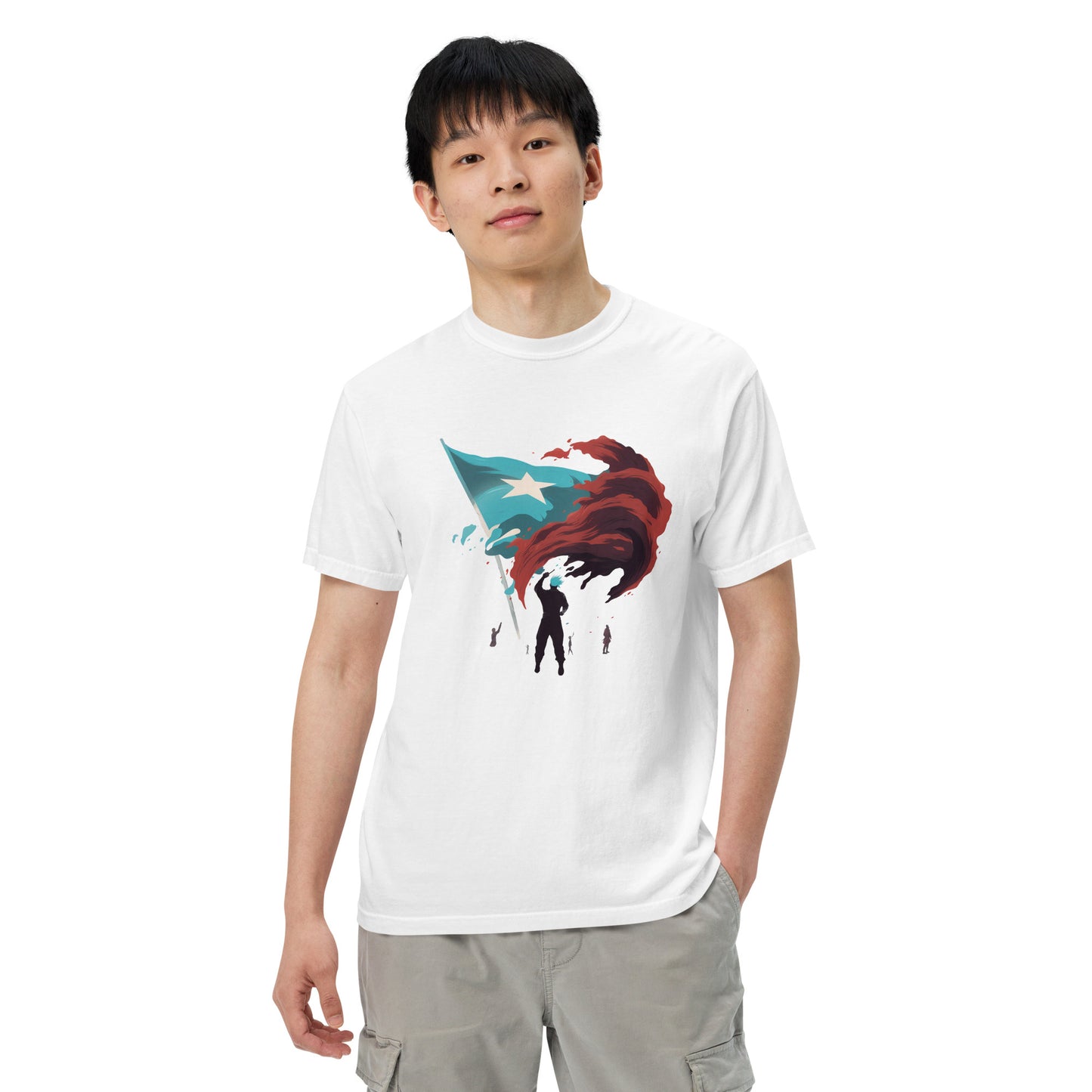 Bandera De Puerto Rico | Men’s garment-dyed heavyweight t-shirt