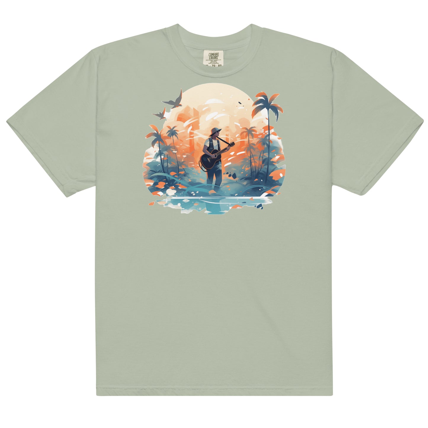 Tropical Guitar #1 | Unisex garment-dyed heavyweight t-shirt