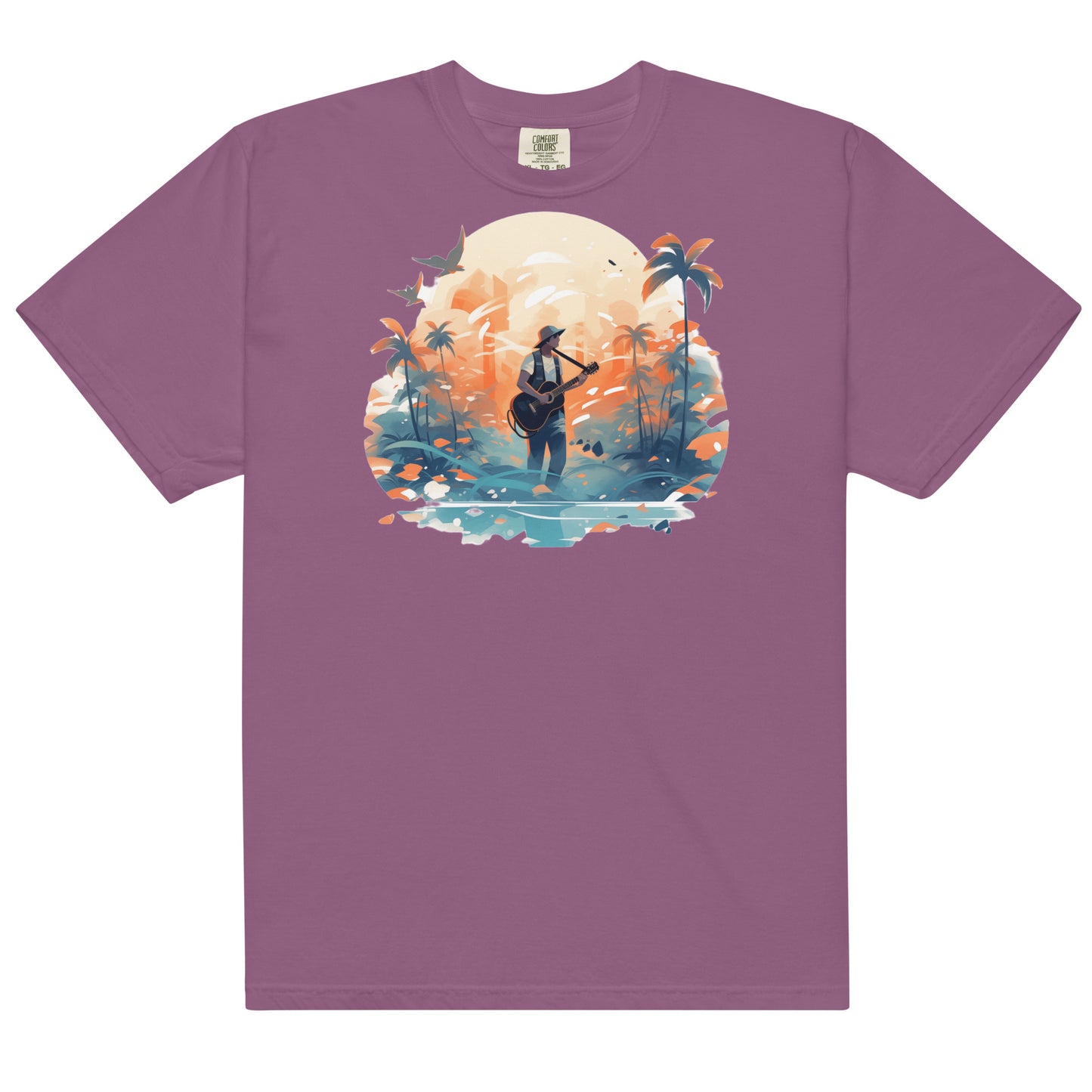 Tropical Guitar #1 | Unisex garment-dyed heavyweight t-shirt