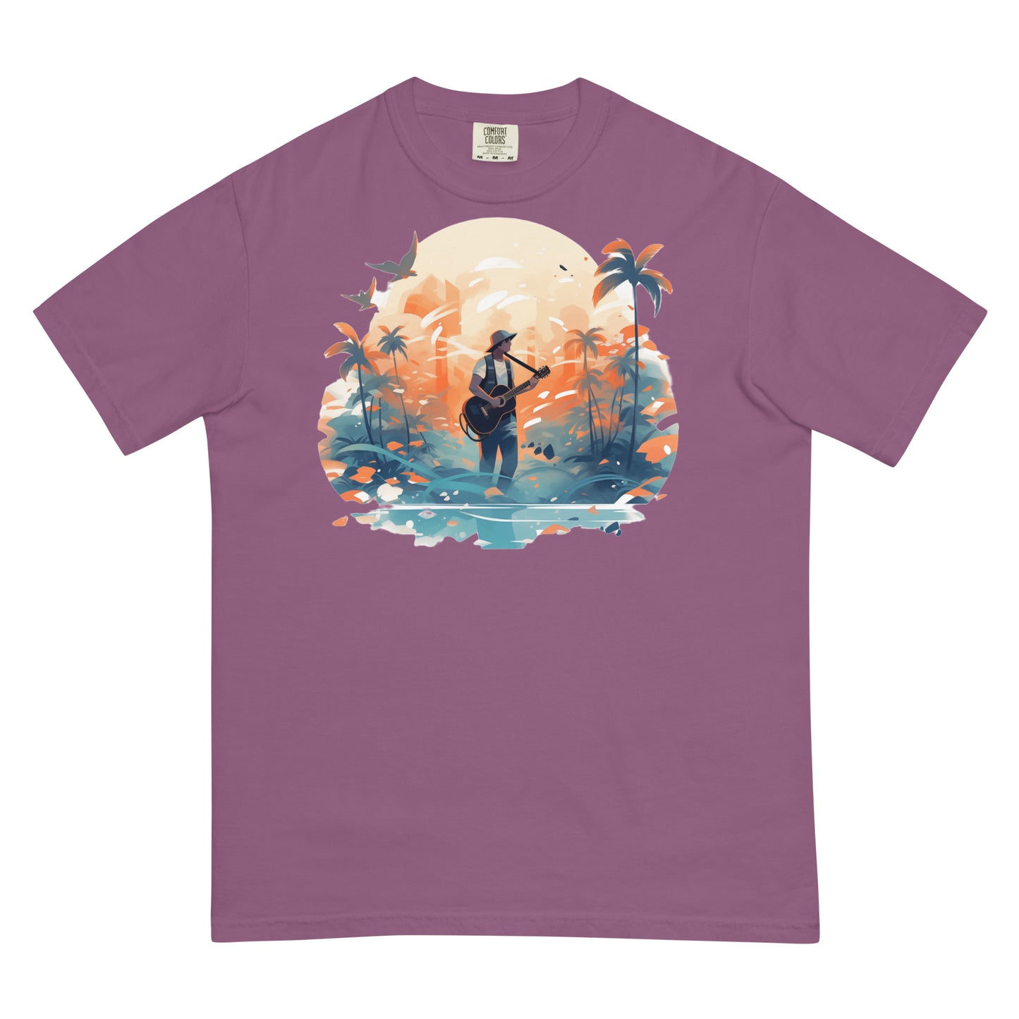 Tropical Guitar #1 | Unisex garment-dyed heavyweight t-shirt