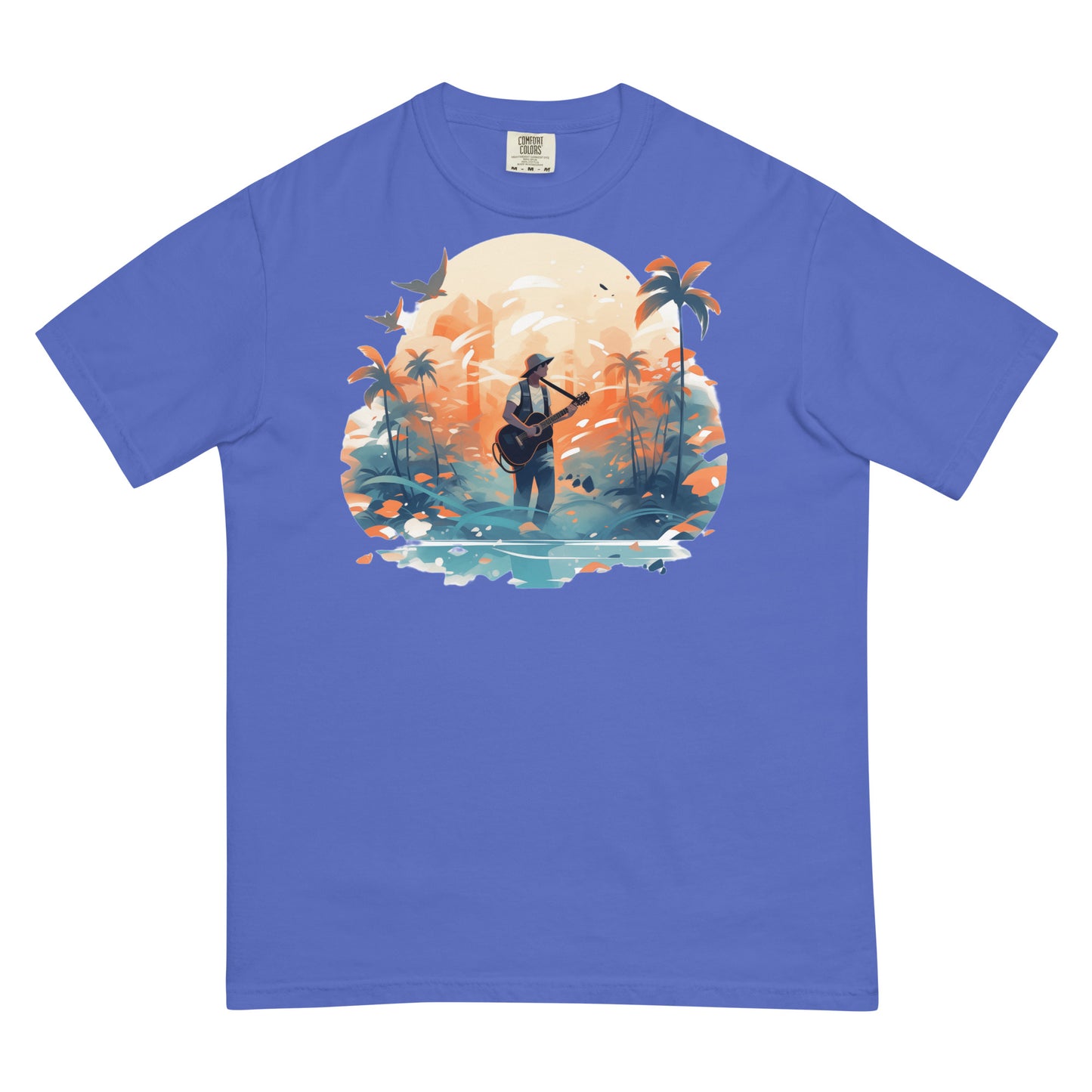 Tropical Guitar #1 | Unisex garment-dyed heavyweight t-shirt