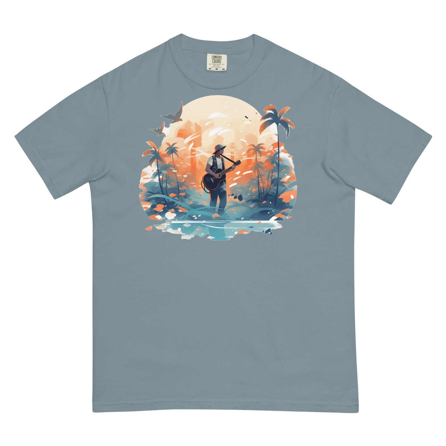 Tropical Guitar #1 | Unisex garment-dyed heavyweight t-shirt