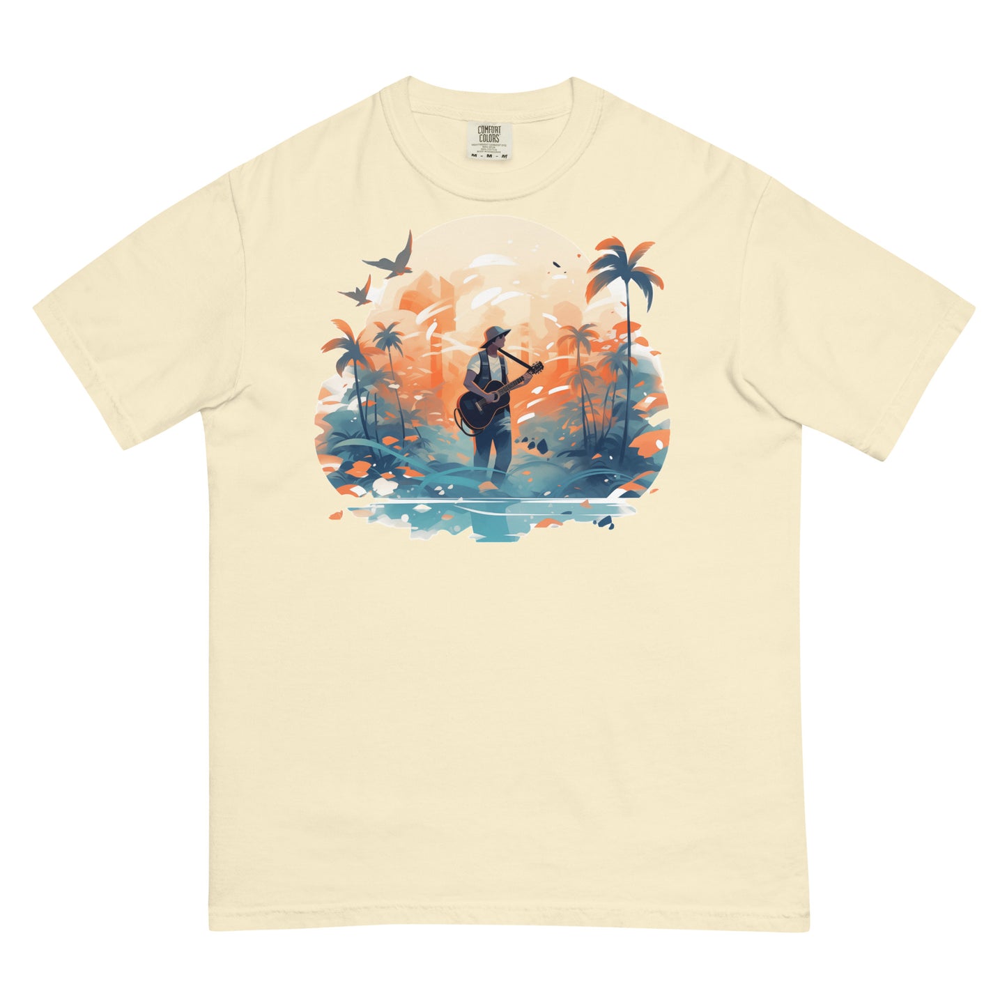 Tropical Guitar #1 | Unisex garment-dyed heavyweight t-shirt