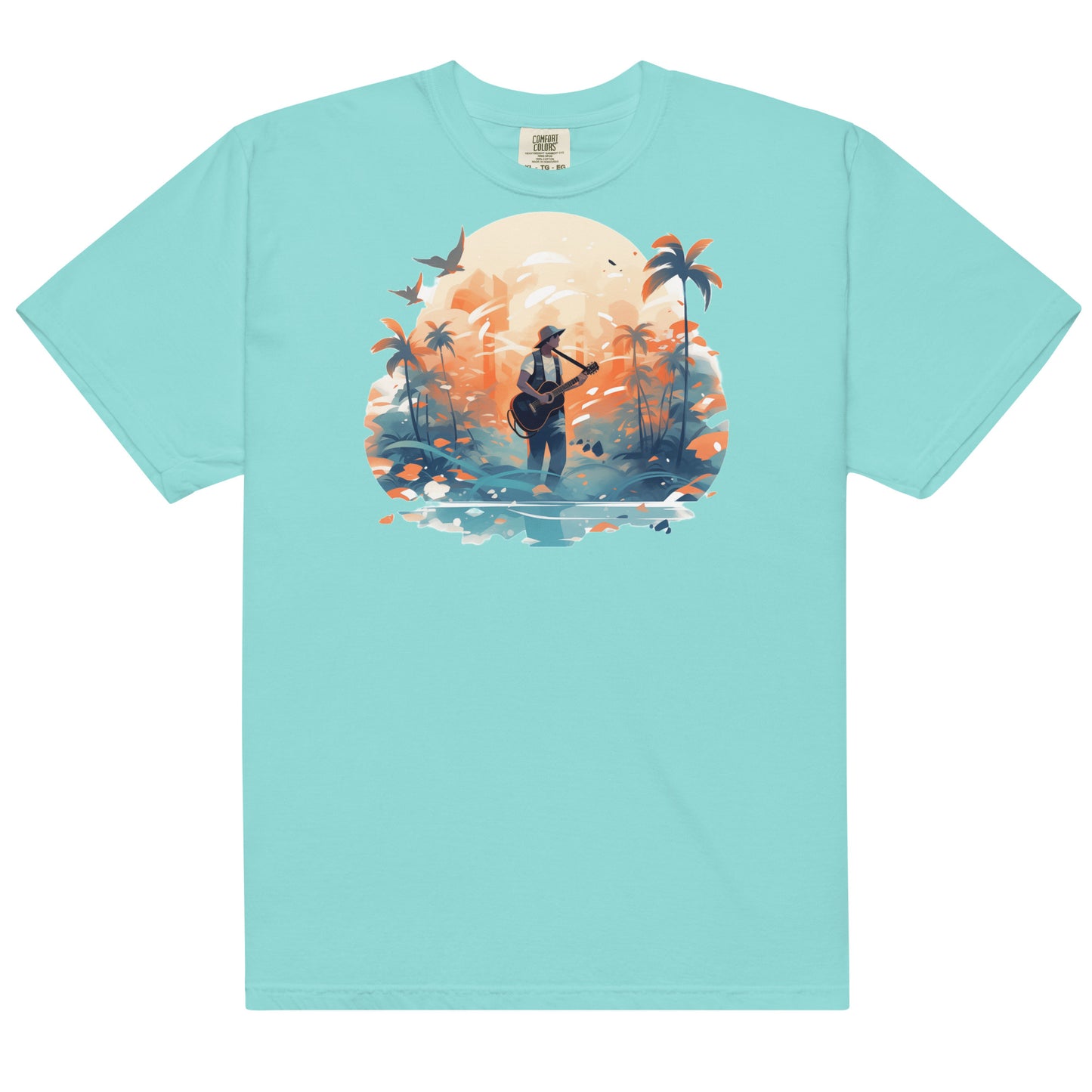 Tropical Guitar #1 | Unisex garment-dyed heavyweight t-shirt