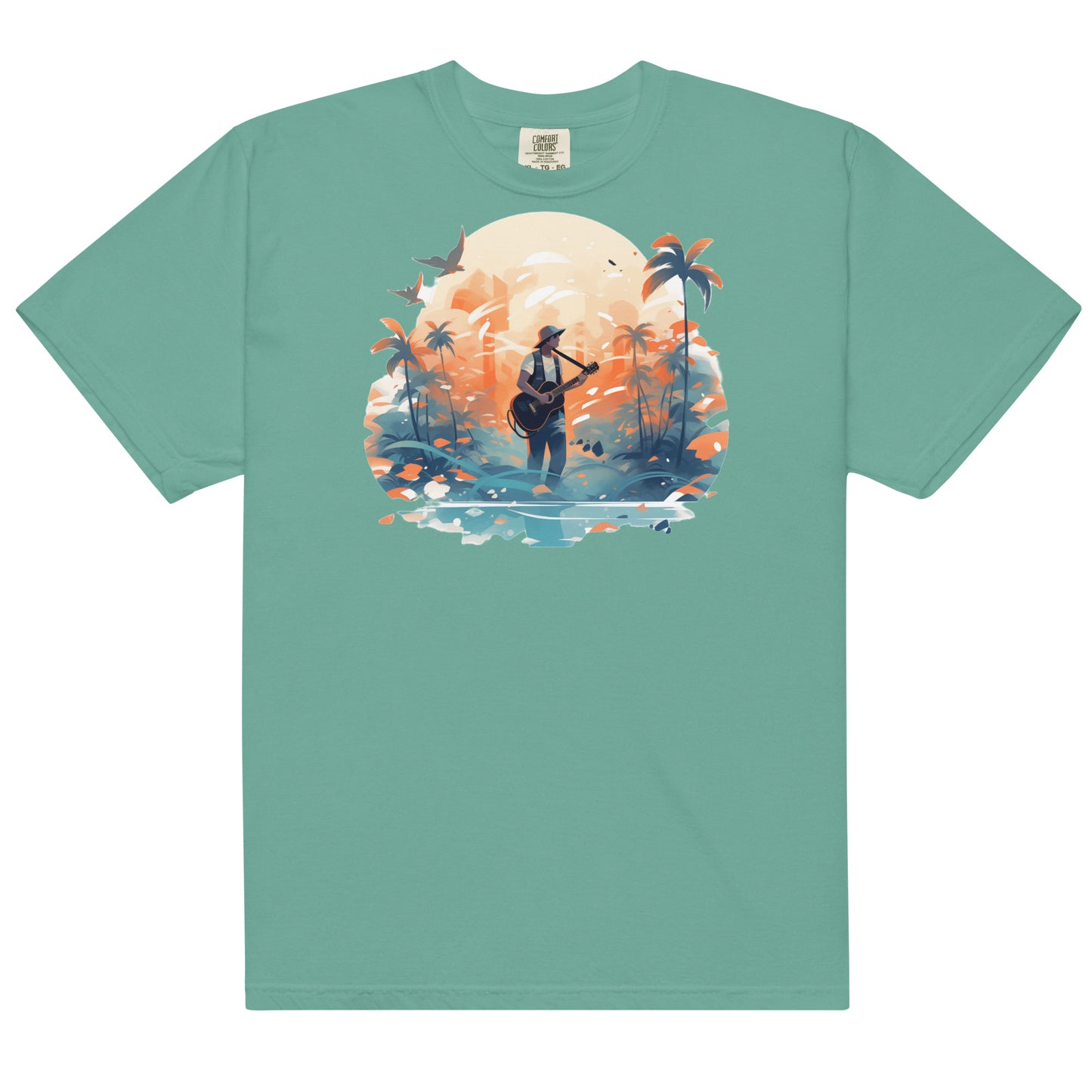 Tropical Guitar #1 | Unisex garment-dyed heavyweight t-shirt