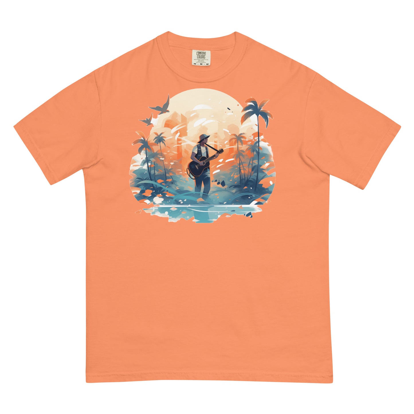 Tropical Guitar #1 | Unisex garment-dyed heavyweight t-shirt