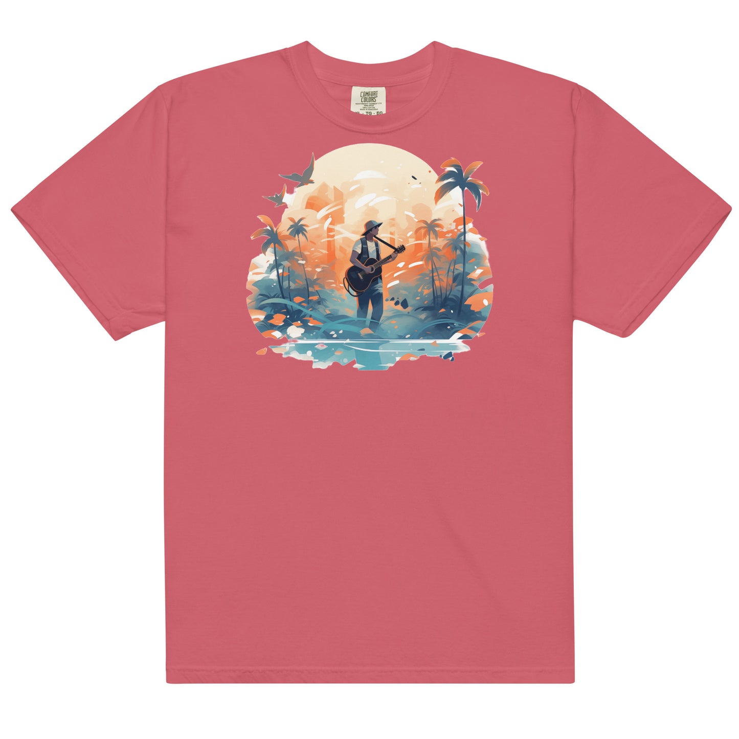 Tropical Guitar #1 | Unisex garment-dyed heavyweight t-shirt