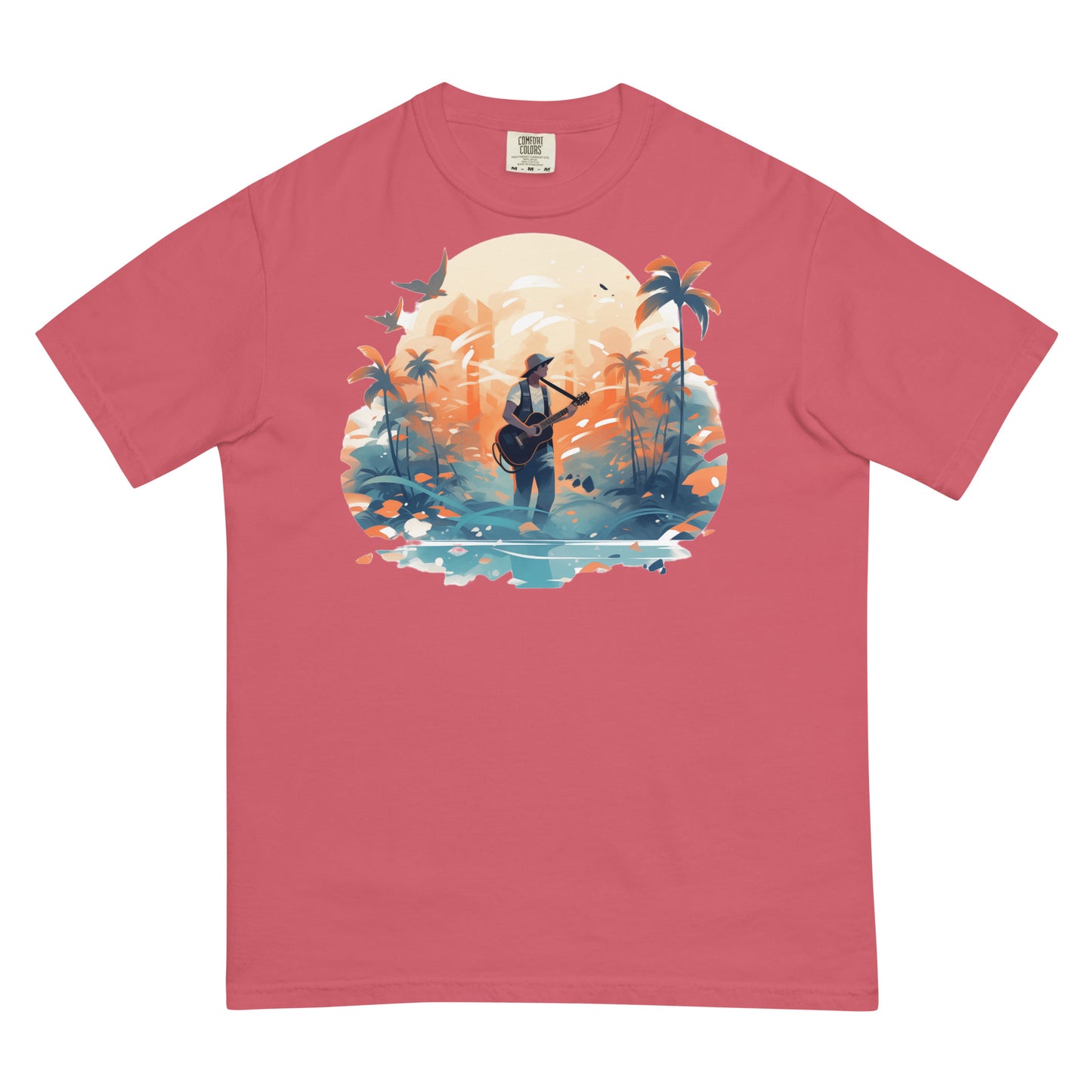 Tropical Guitar #1 | Unisex garment-dyed heavyweight t-shirt