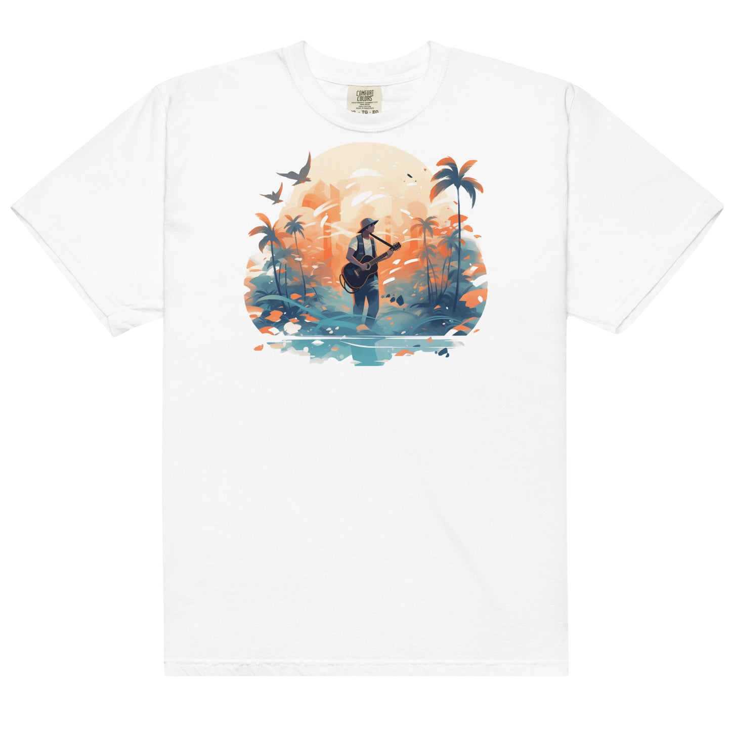 Tropical Guitar #1 | Unisex garment-dyed heavyweight t-shirt