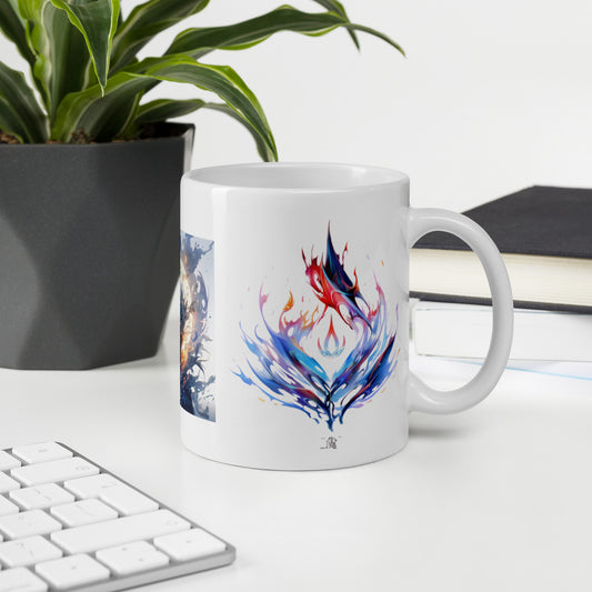 White glossy mug logo design